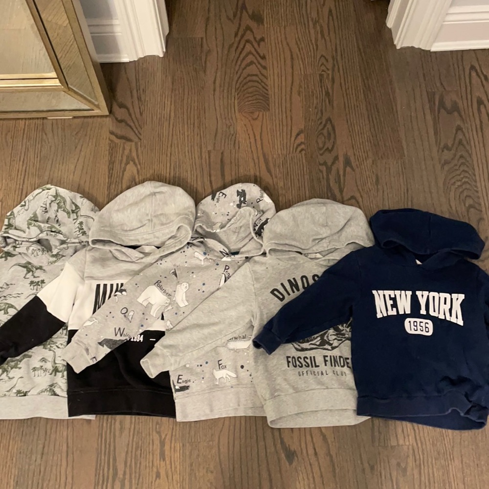 H&M hoodies, toddler size 2-4y, multiple colors, minimum wear
